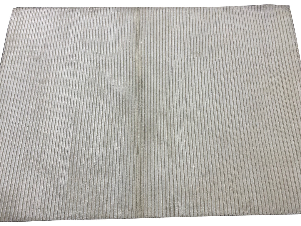 4 x 5.9 SOLID COLOR Handmade Contemporary Rug Bamboo Silk IVORY #F-6743