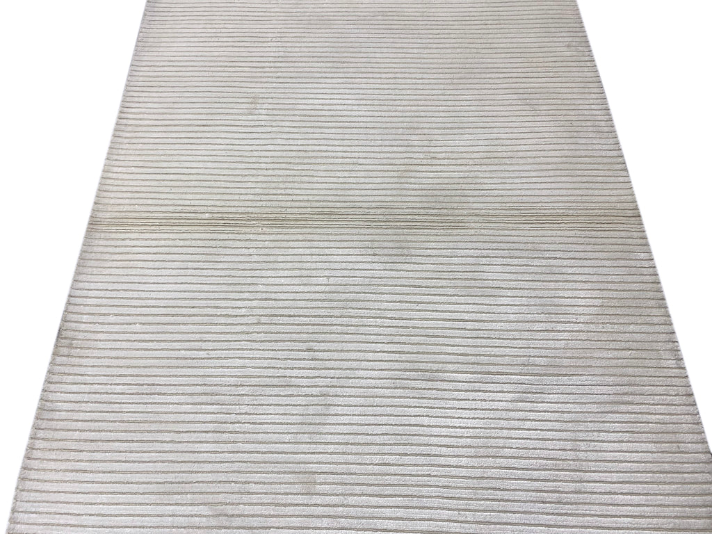 4 x 5.9 SOLID COLOR Handmade Contemporary Rug Bamboo Silk IVORY #F-6743