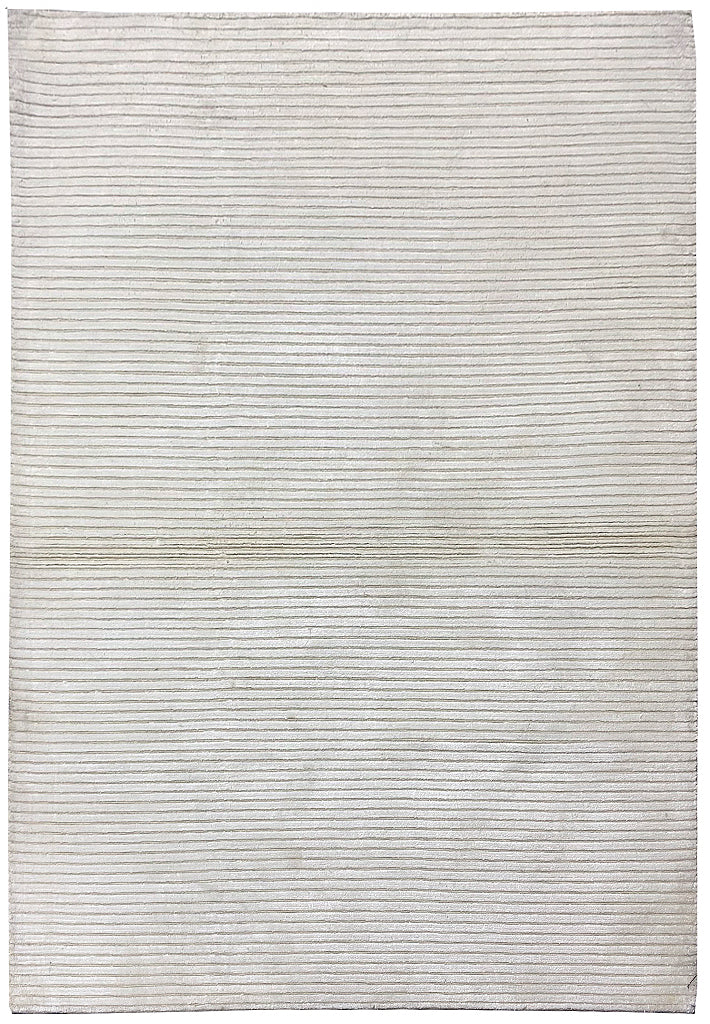 4 x 5.9 SOLID COLOR Handmade Contemporary Rug Bamboo Silk IVORY #F-6743