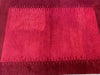 Load image into Gallery viewer, 4 x 5.11 RED BURGUNDY Handmade Wool Solid Color Contemporary Gabbeh Rug #F-6744