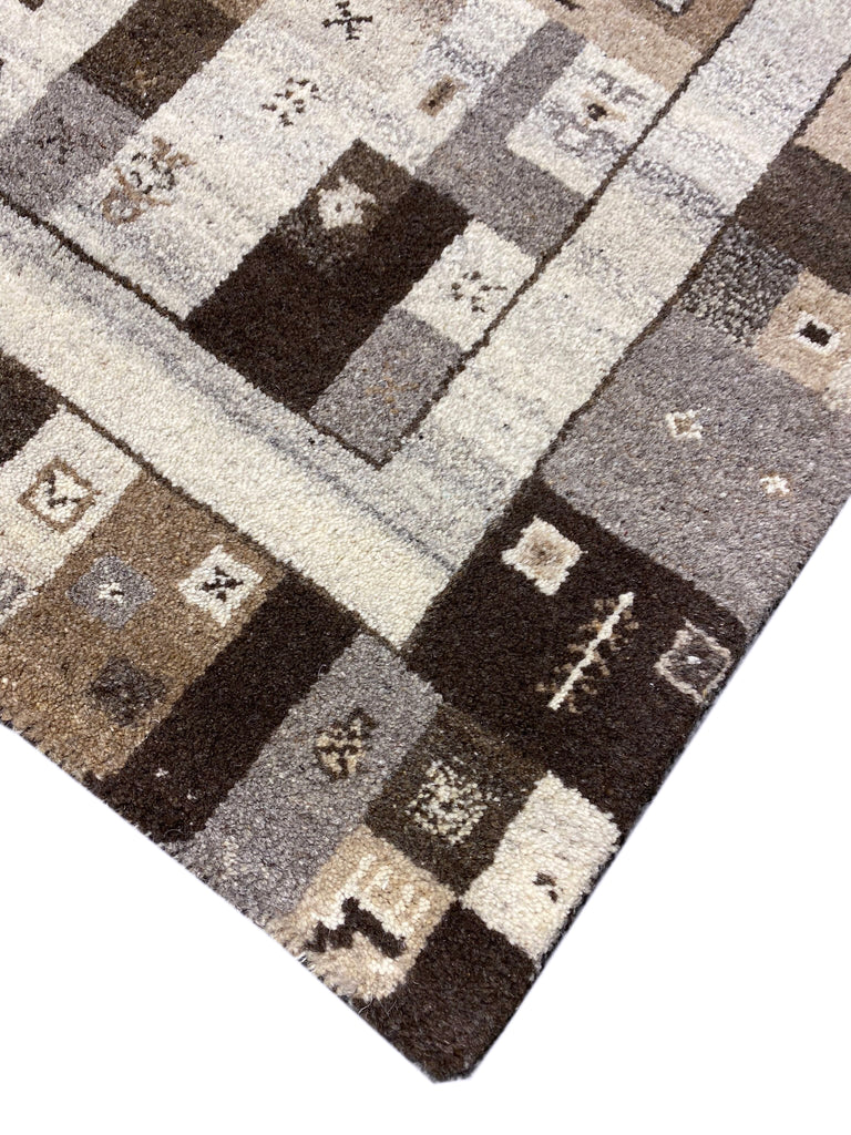 3.1 x 5.4 Handmade India Wool Modern Gabbeh Rug #F-6747