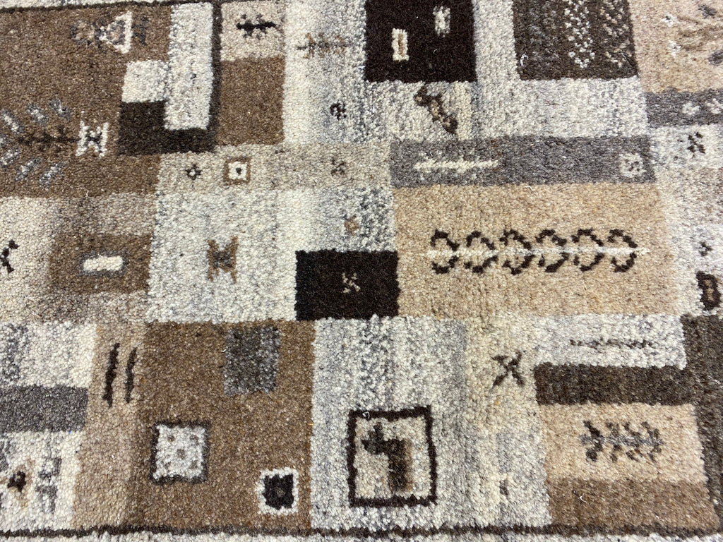 3.1 x 5.4 Handmade India Wool Modern Gabbeh Rug #F-6747