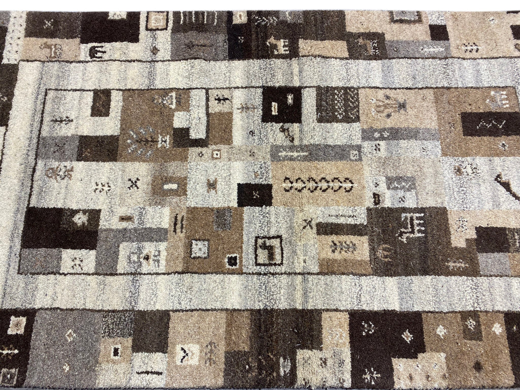 3.1 x 5.4 Handmade India Wool Modern Gabbeh Rug #F-6747