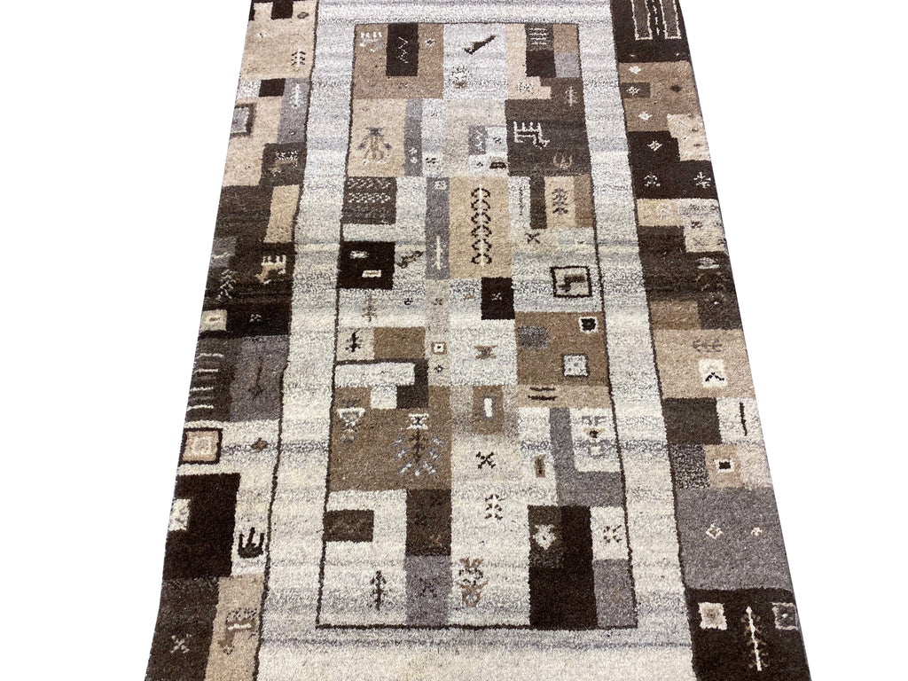 3.1 x 5.4 Handmade India Wool Modern Gabbeh Rug #F-6747