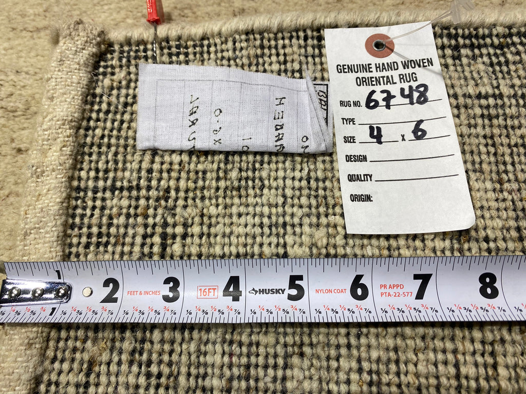 4 x 6 Plain Solid Color Modern Rug Handmade Wool #F-6748