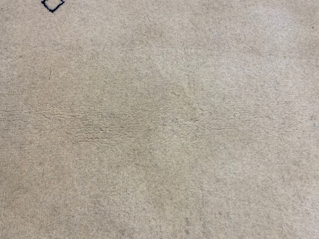 3 x 3 SQUARE Handmade Gabbeh Modern Rug SOLID IVORY #F-6749