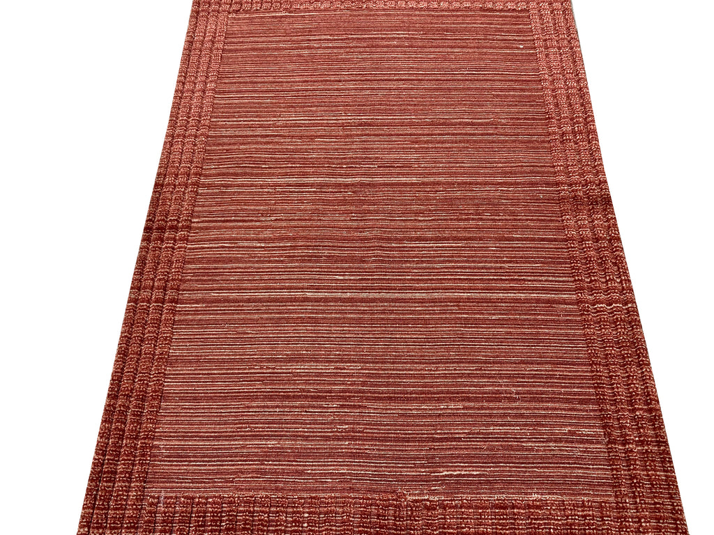 4.1 x 5.9 Transitional Contemporary Rug BURGUNDY RUST #F-6751
