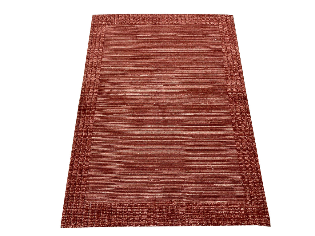 4.1 x 5.9 Transitional Contemporary Rug BURGUNDY RUST #F-6751