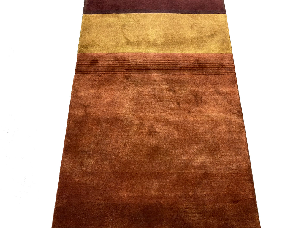 3 x 5 Handmade Contemporary Rug Soft Silky Wool Modern #F-6752