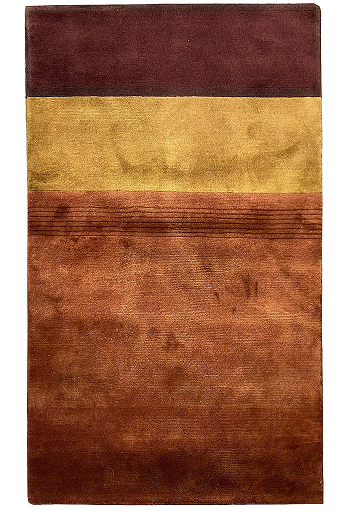 3 x 5 Handmade Contemporary Rug Soft Silky Wool Modern #F-6752