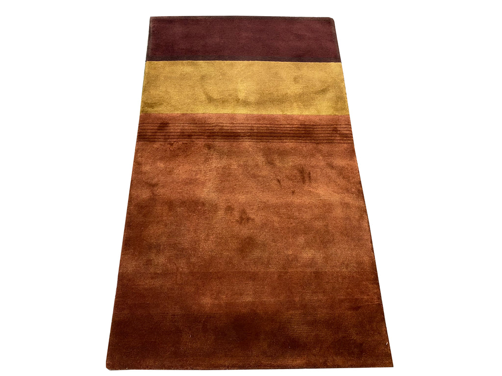 3 x 5 Handmade Contemporary Rug Soft Silky Wool Modern #F-6752