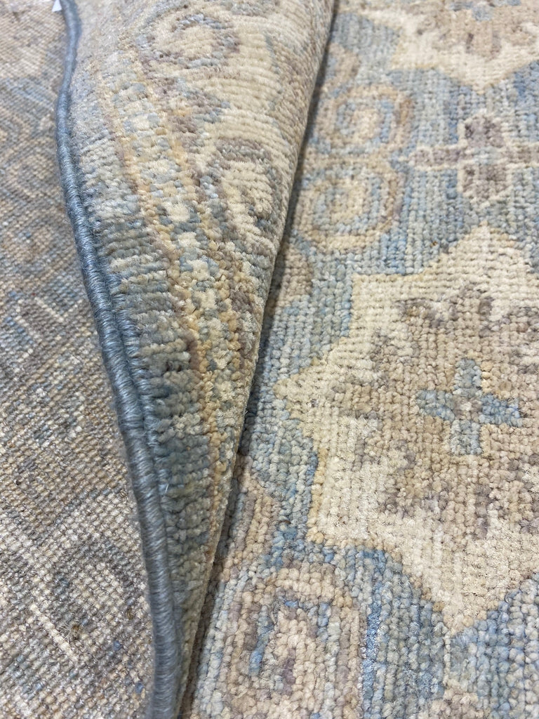 9' Foot Runner GREEN Handmade Chobi Peshawar Rug #F-6754