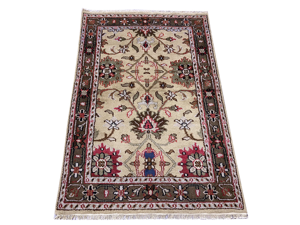 4.2 x 6 New Handmade India Wool Rug #F-6756