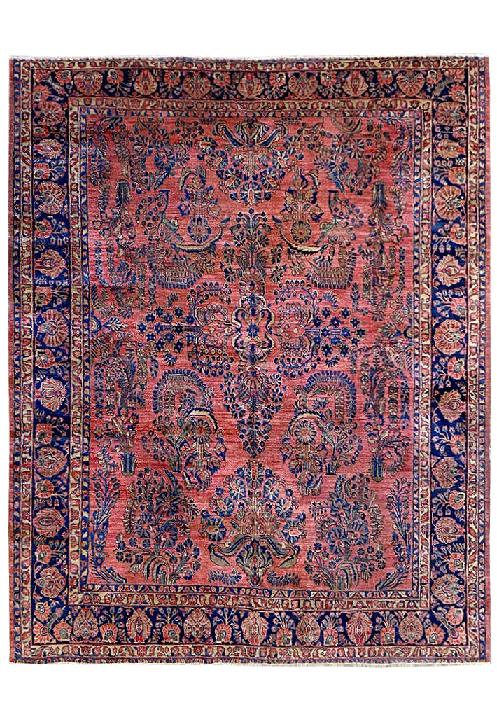 9 x 10.10 Antique Persian Sarouk Rug 1940's #F-6757