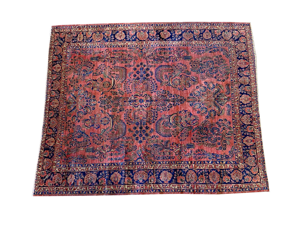 9 x 10.10 Antique Persian Sarouk Rug 1940's #F-6757
