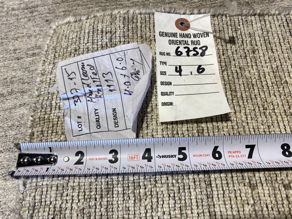 4 x 6 New Modern Handmade Wool Gabbeh Rug GRAY #F-6758