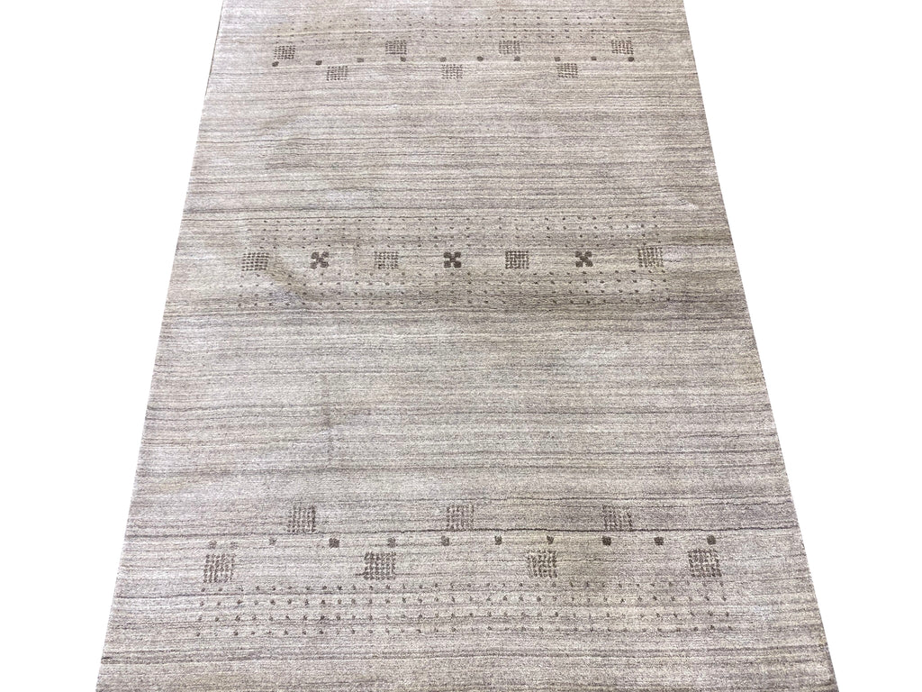 4 x 6 New Modern Handmade Wool Gabbeh Rug GRAY #F-6758