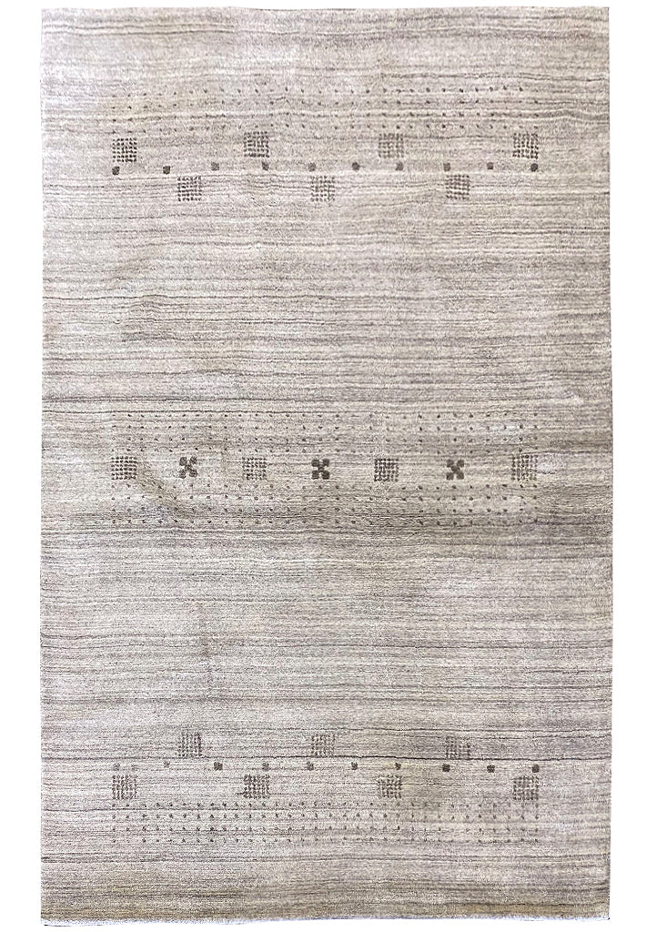 4 x 6 New Modern Handmade Wool Gabbeh Rug GRAY #F-6758