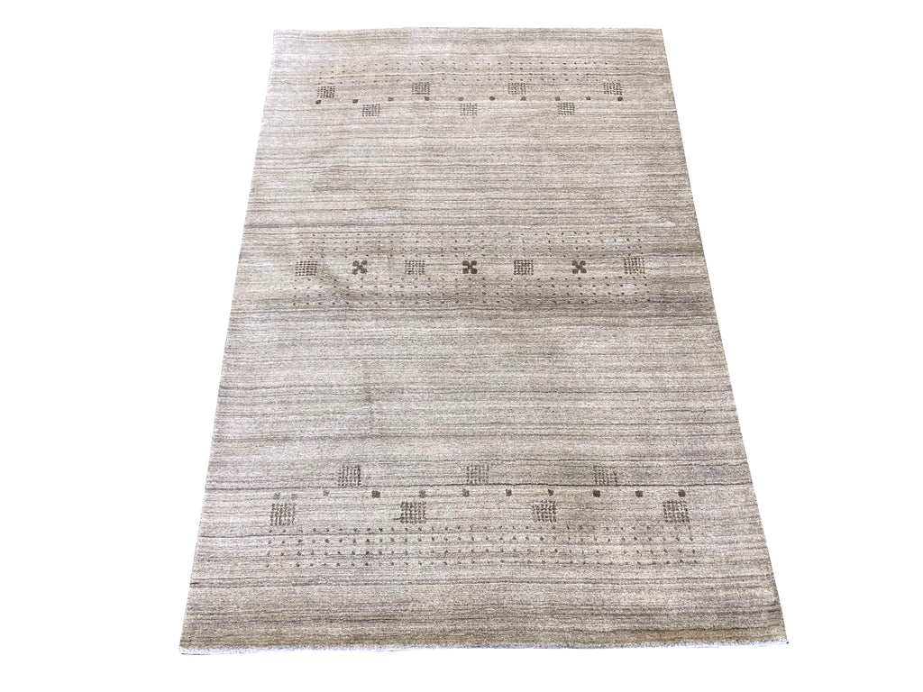 4 x 6 New Modern Handmade Wool Gabbeh Rug GRAY #F-6758