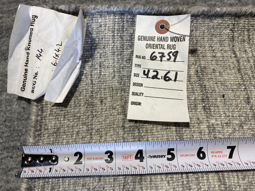 4.2 x 6.1 Quality Wool Handmade Modern Rug GRAY #F-6759
