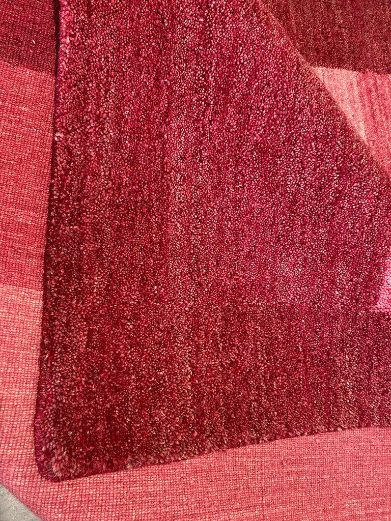 4.2 x 6 NEW HANDMADE Wool Rug CONTEMPORARY BERRY RED BURGUNDY #F-6760