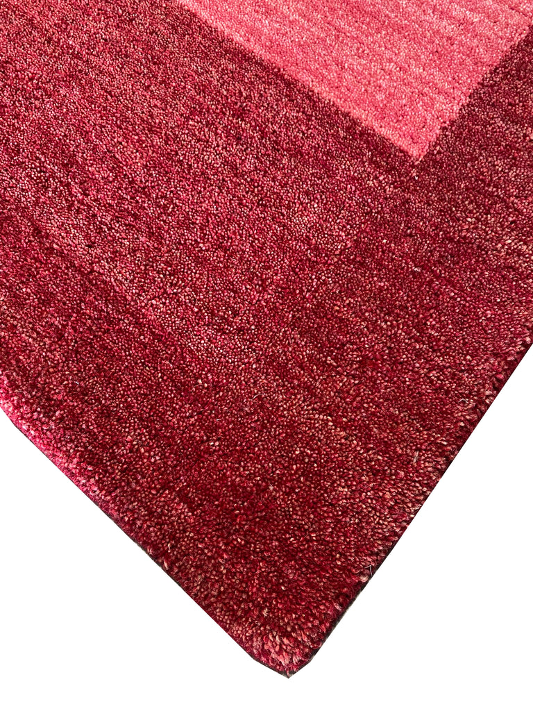 4.2 x 6 NEW HANDMADE Wool Rug CONTEMPORARY BERRY RED BURGUNDY #F-6760