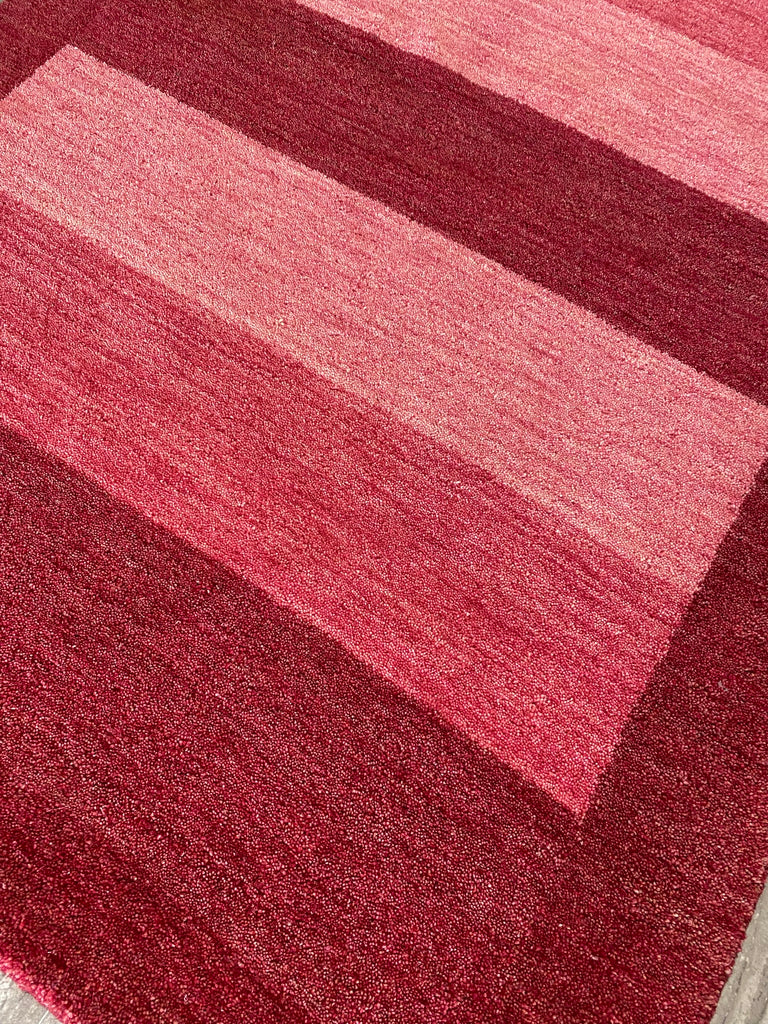 4.2 x 6 NEW HANDMADE Wool Rug CONTEMPORARY BERRY RED BURGUNDY #F-6760
