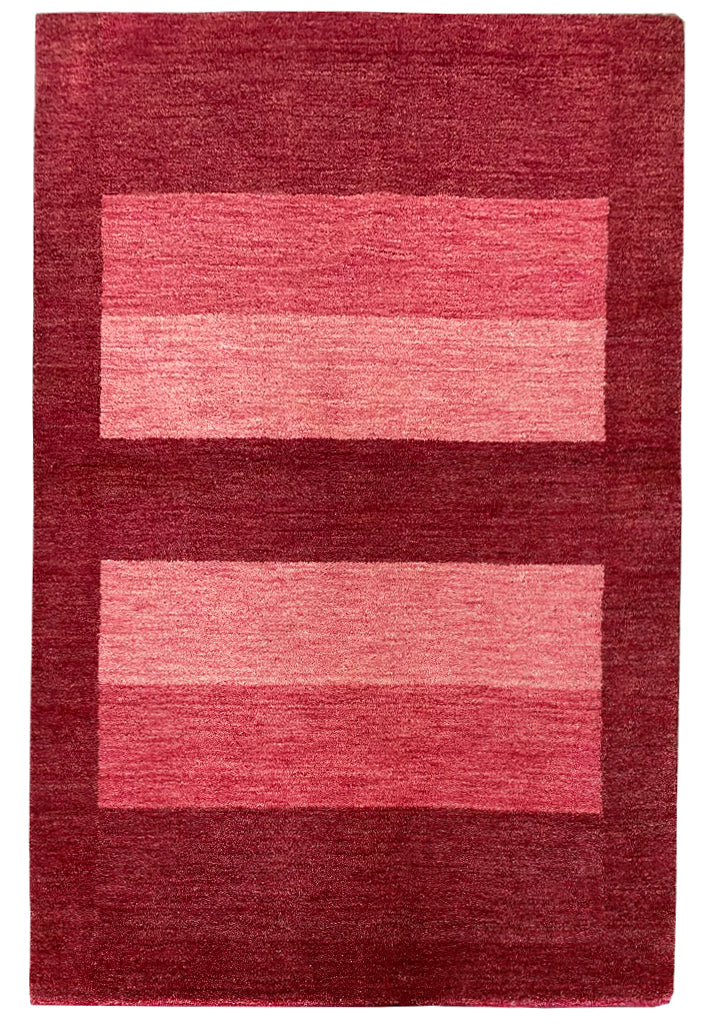 4.2 x 6 NEW HANDMADE Wool Rug CONTEMPORARY BERRY RED BURGUNDY #F-6760