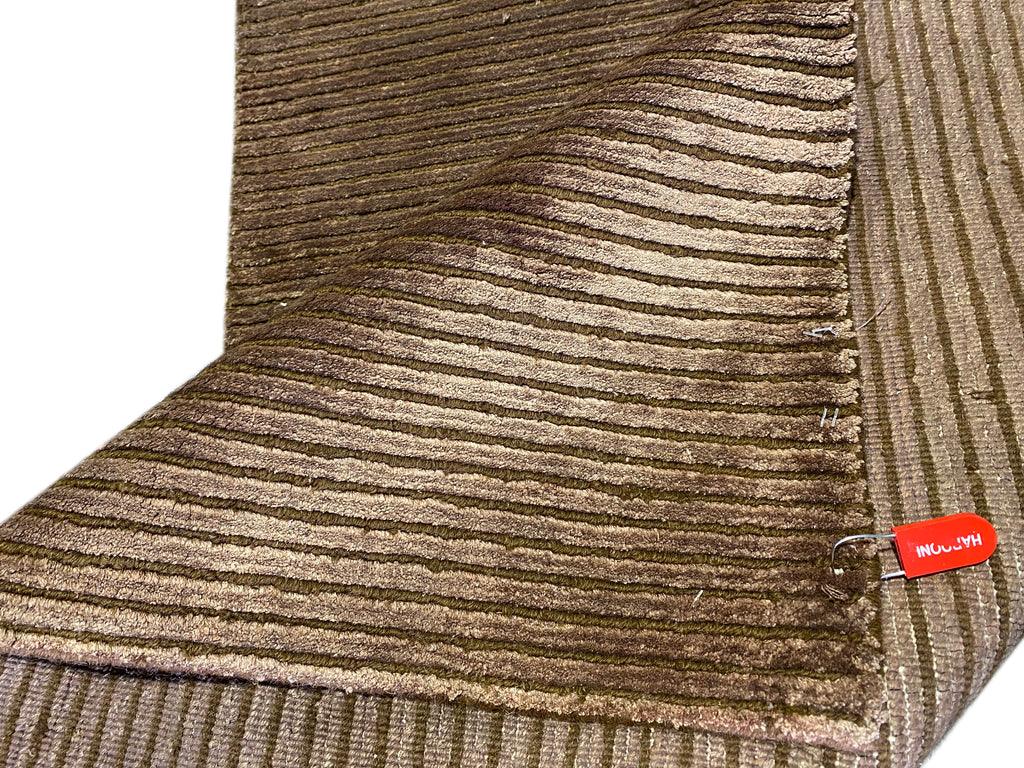 2.8 x 4.10 New Handmade Modern Rug Bamboo Silk Dark Brown #F-6762