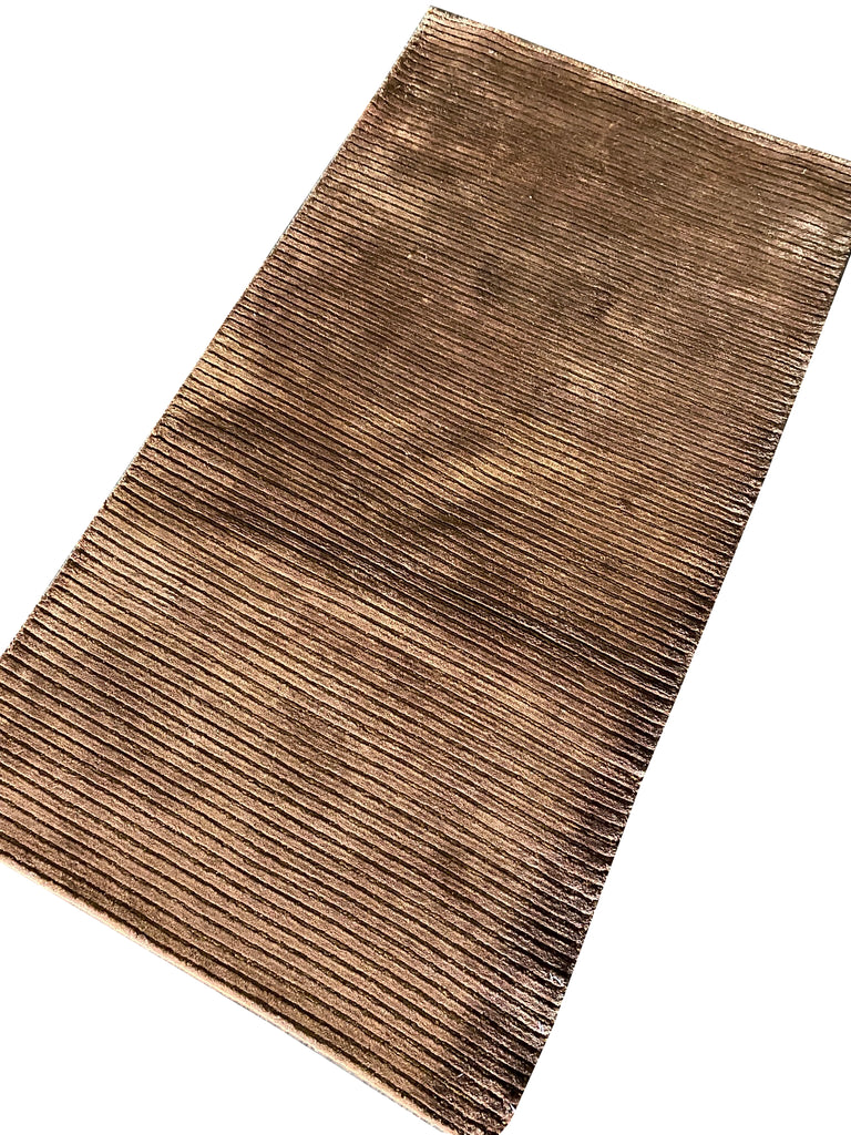 2.8 x 4.10 New Handmade Modern Rug Bamboo Silk Dark Brown #F-6762