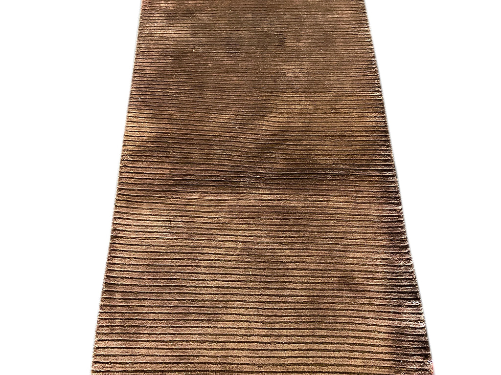 2.8 x 4.10 New Handmade Modern Rug Bamboo Silk Dark Brown #F-6762