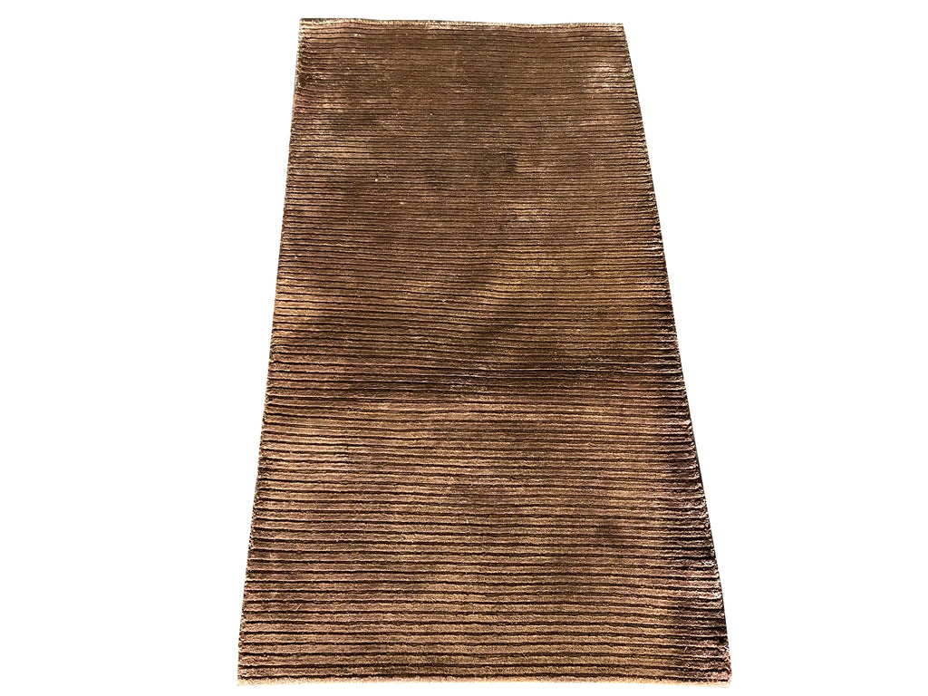 2.8 x 4.10 New Handmade Modern Rug Bamboo Silk Dark Brown #F-6762