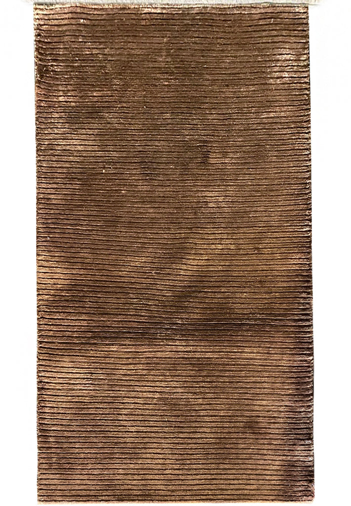 2.8 x 4.10 New Handmade Modern Rug Bamboo Silk Dark Brown #F-6762