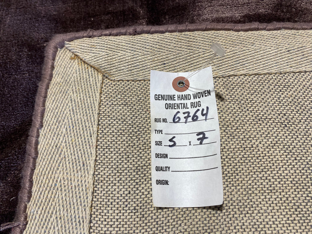 5 x 7 NEW Hand-Tufted Rug BAMBOO SILK EGGPLANT #F-6764