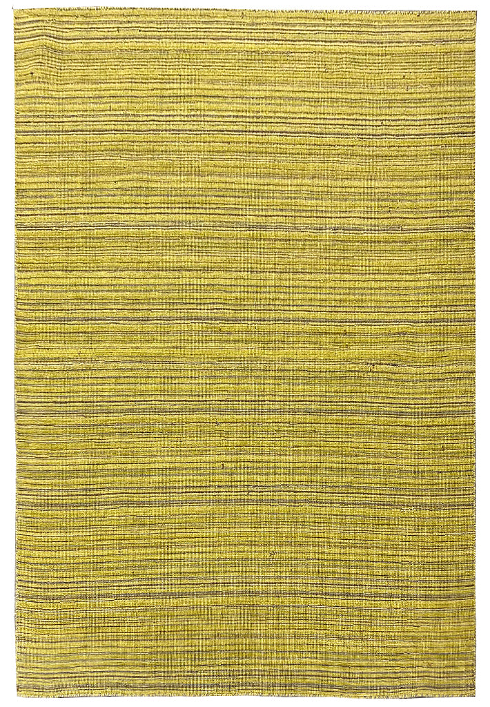 4.1 x 5.11 Modern Handmade Wool Flat Weave Rug GREEN GOLD #F-6766