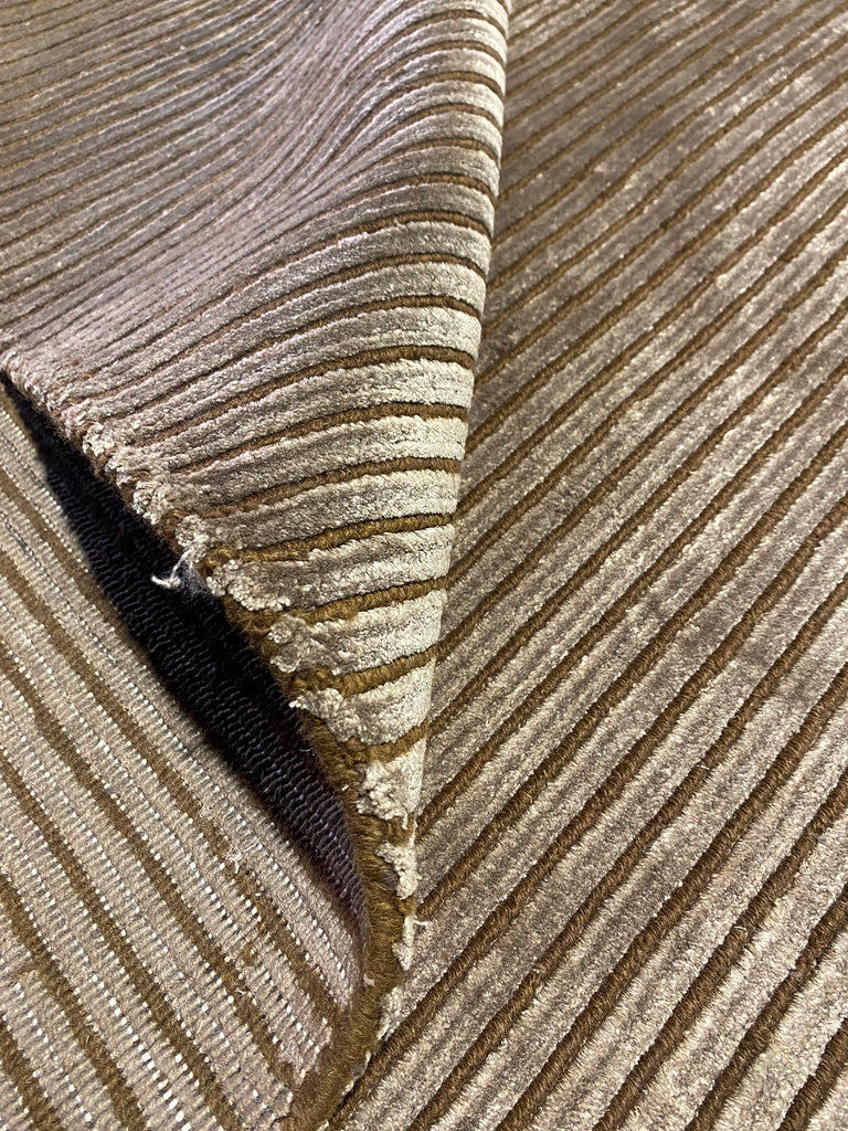 4 x 5.11 New Handmade Dark Brown Bamboo Silk Rug #F-6767