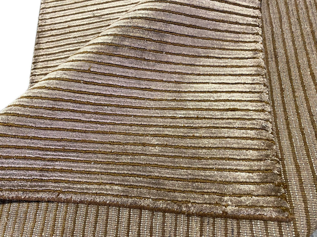 4 x 5.11 New Handmade Dark Brown Bamboo Silk Rug #F-6767