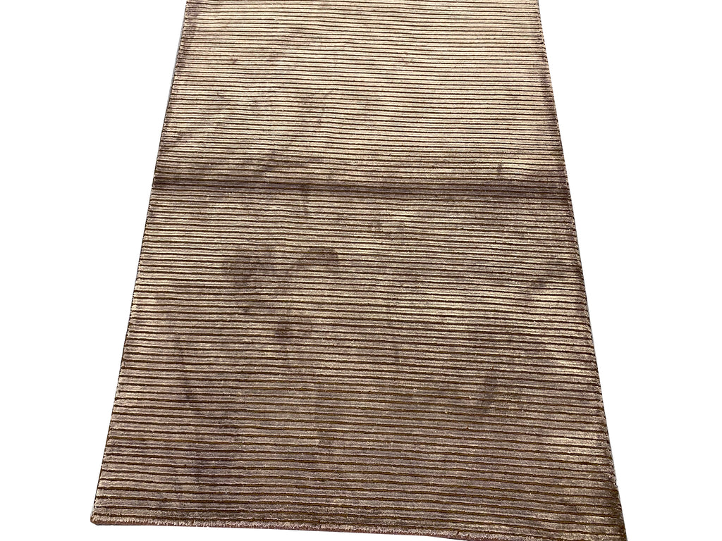 4 x 5.11 New Handmade Dark Brown Bamboo Silk Rug #F-6767