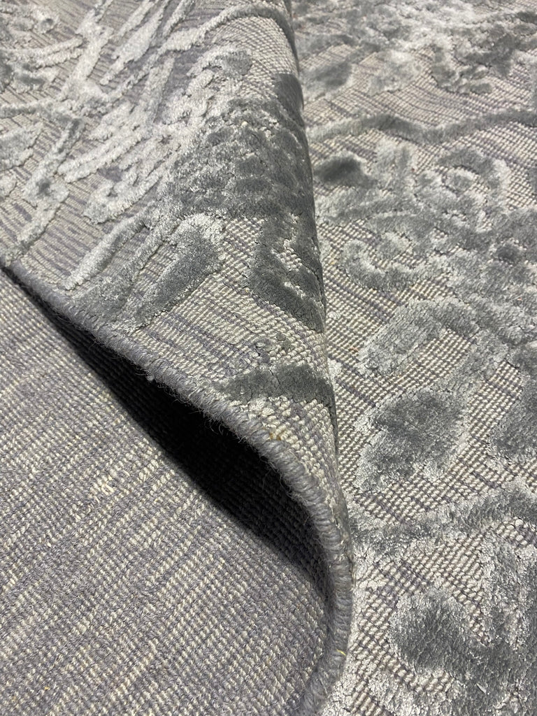 3.10 x 5.11 New Handmade Rug Bamboo Silk GRAY #F-6768