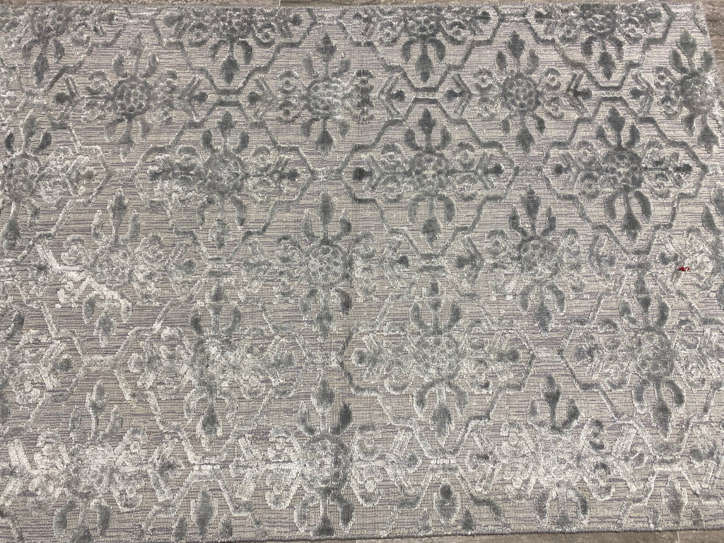 3.10 x 5.11 New Handmade Rug Bamboo Silk GRAY #F-6768