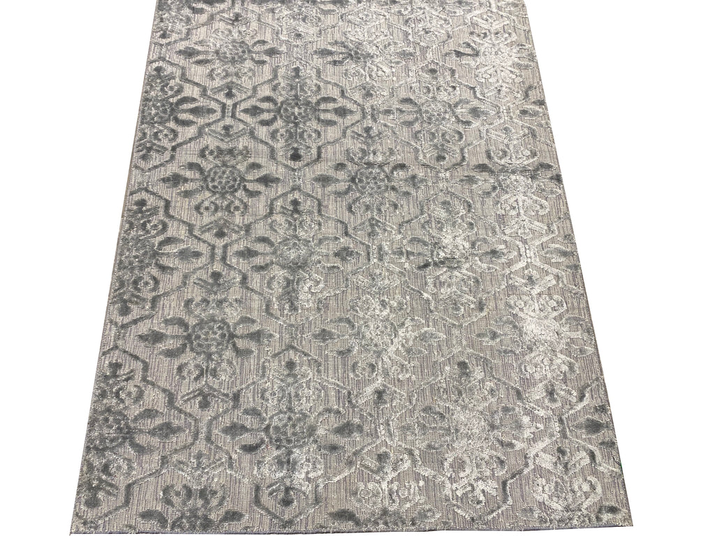 3.10 x 5.11 New Handmade Rug Bamboo Silk GRAY #F-6768