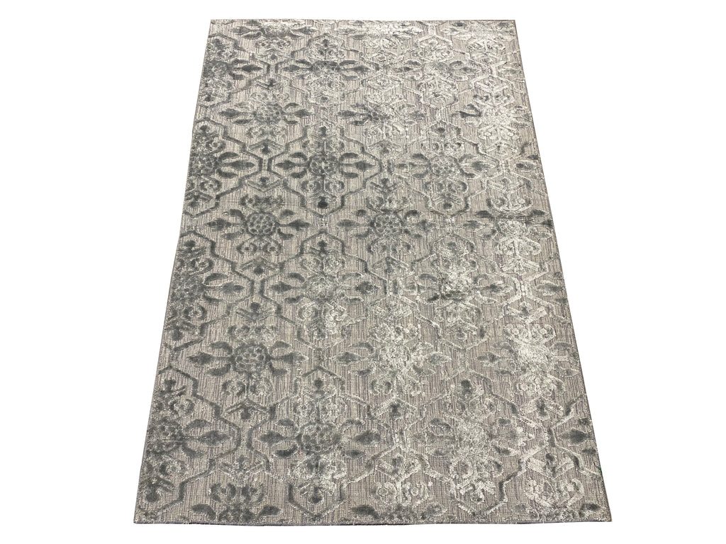 3.10 x 5.11 New Handmade Rug Bamboo Silk GRAY #F-6768