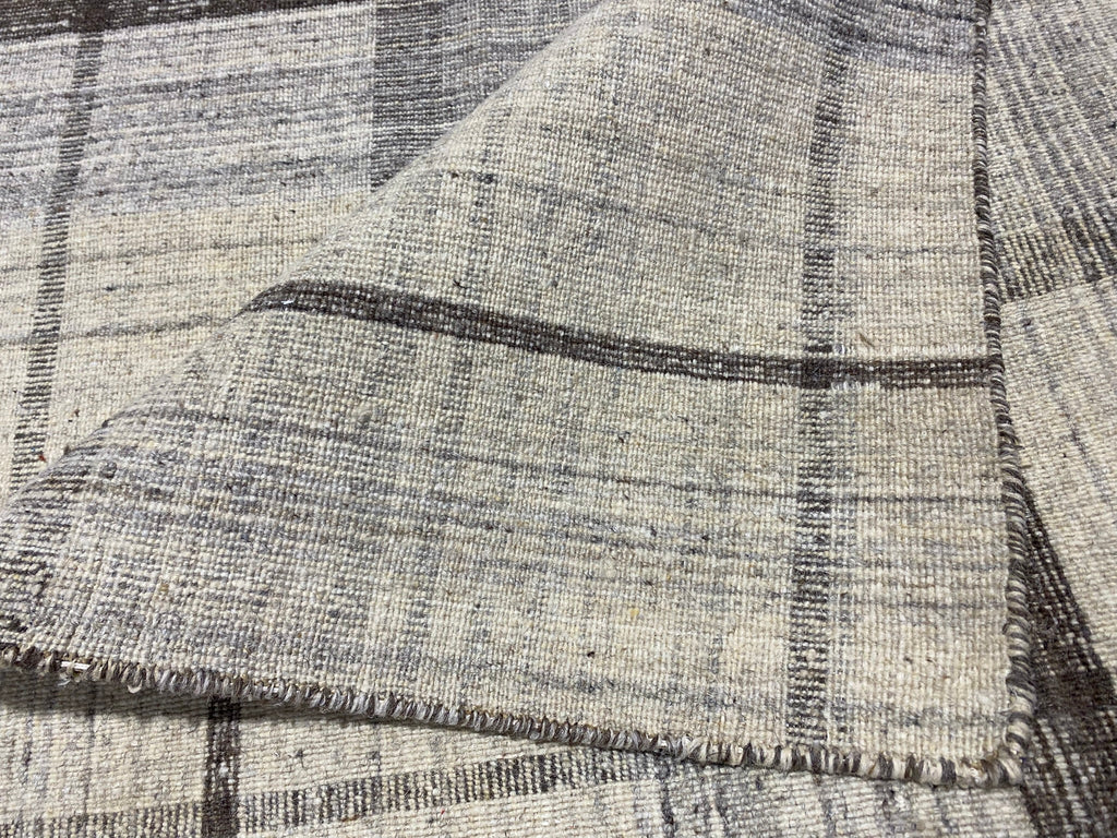 6.8 x 10 New Flat Weave Wool Modern Burberry Rug Double Sided #F-6769