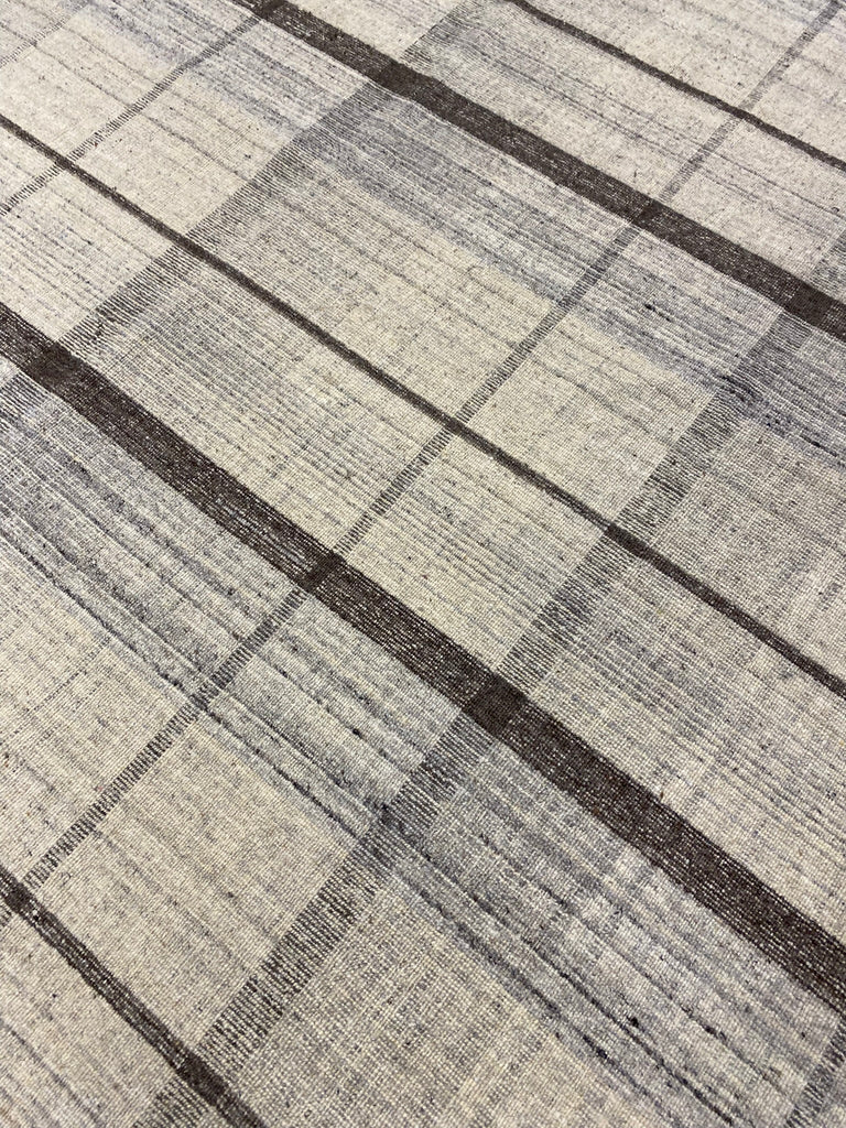 6.8 x 10 New Flat Weave Wool Modern Burberry Rug Double Sided #F-6769