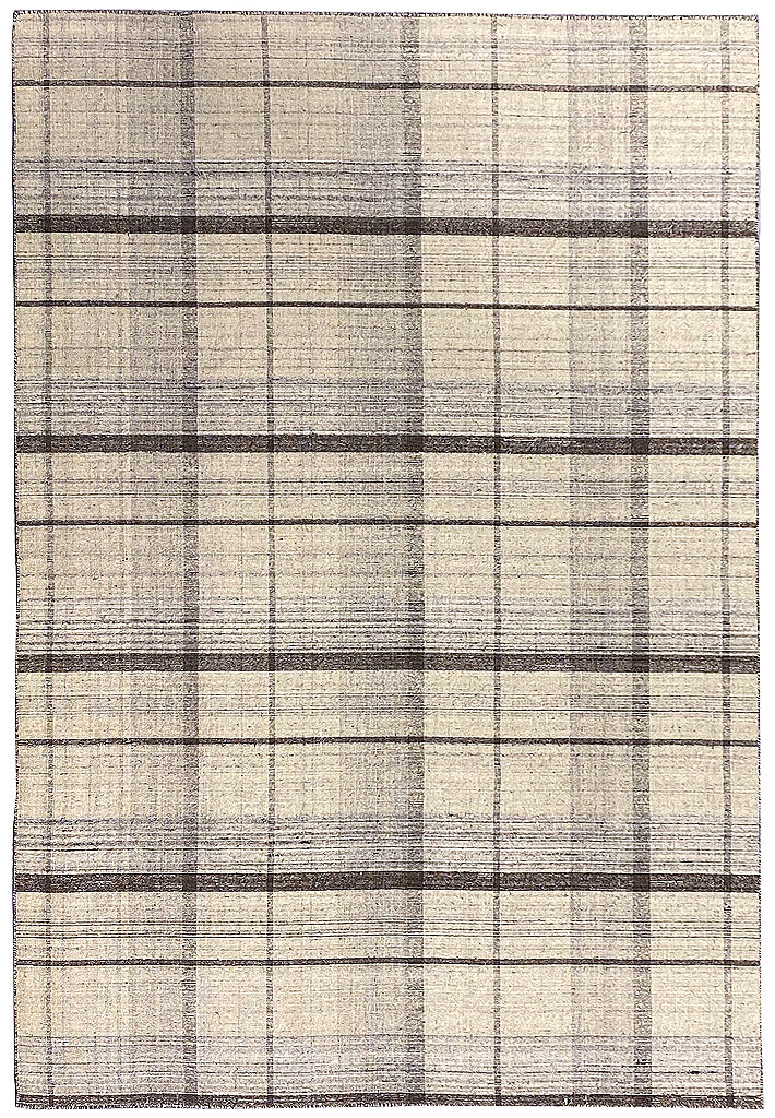 6.8 x 10 New Flat Weave Wool Modern Burberry Rug Double Sided #F-6769