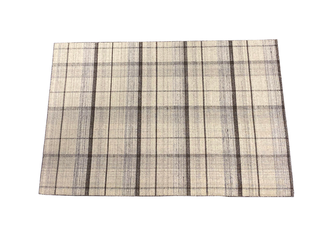 6.8 x 10 New Flat Weave Wool Modern Burberry Rug Double Sided #F-6769