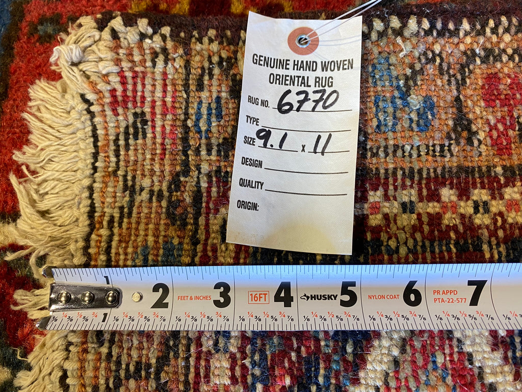 9.1 x 11 Semi-Antique Persian Heriz Tribal Rug #F-6770