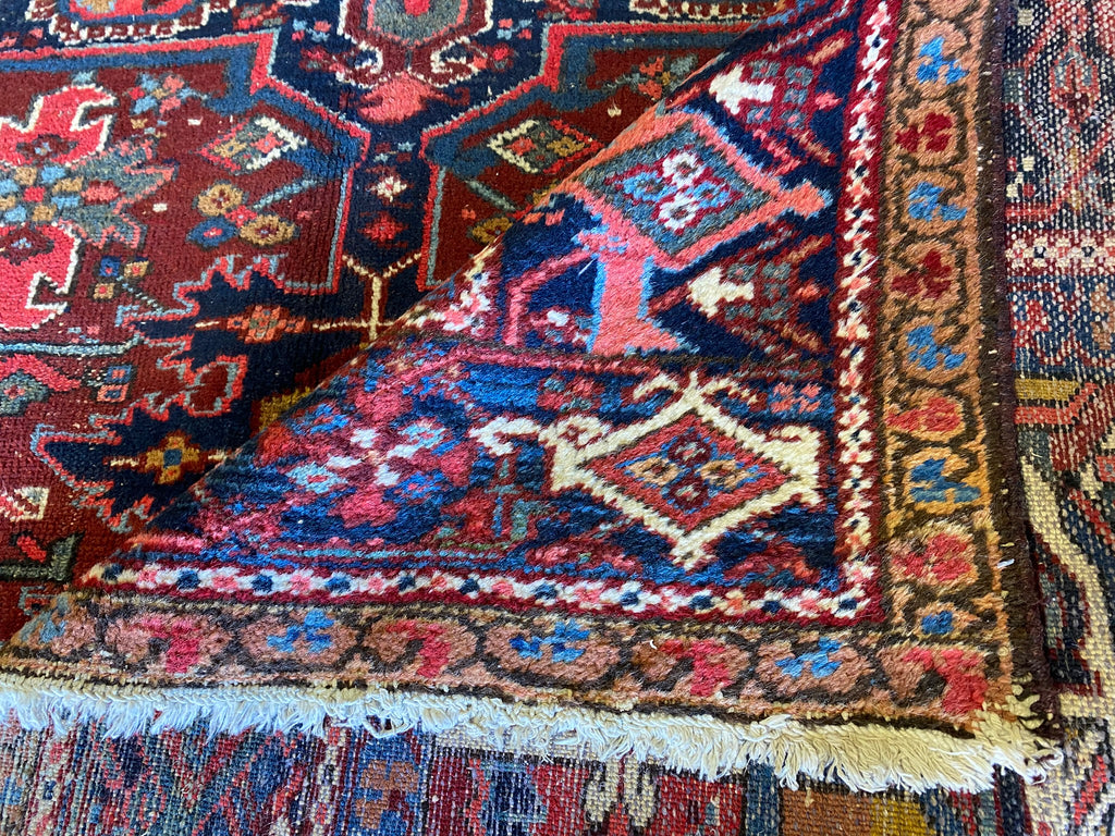 9.1 x 11 Semi-Antique Persian Heriz Tribal Rug #F-6770