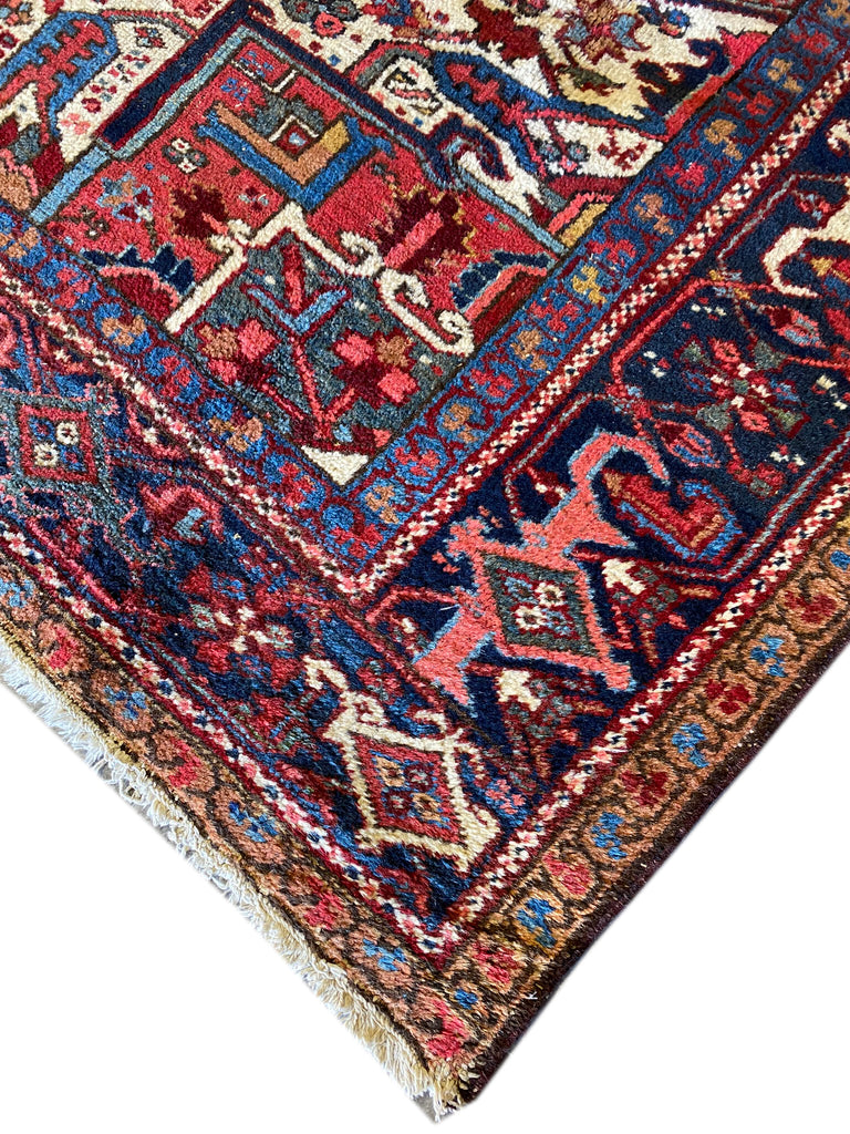 9.1 x 11 Semi-Antique Persian Heriz Tribal Rug #F-6770