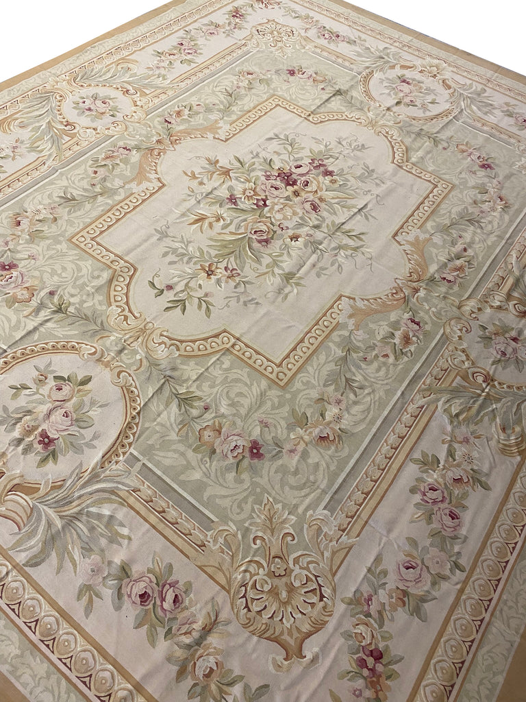 12.4 x 14.7 Fine Flat Weave French Aubusson Rug #PIX-4717